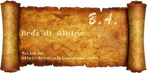 Bródi Albina névjegykártya